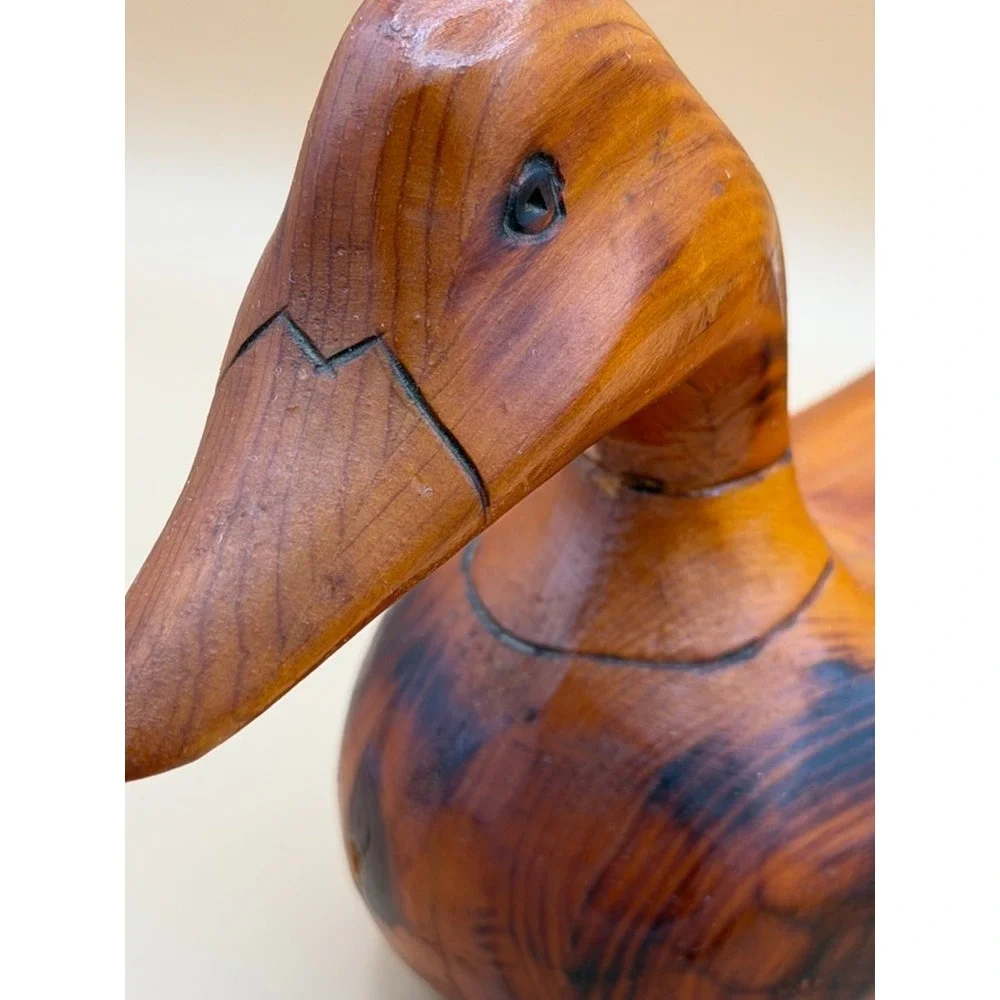 Vintage 1984 Hand Carved Wooden Duck Decoy Folk Art Signed DON 84 12